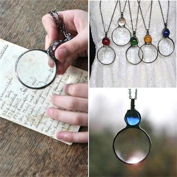 Chaînes fête des mères cadeau loupe métal pendentif collier Simple et à la mode femmes 2023