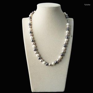 Chaînes Mme 8mm Couleur Gris Boutique Collier South Sea Shell Perle Perles rondes Usine Prix de gros Perle-Few