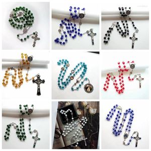 Cadenas Collar de collar de color cristalino multicolor Collar católico