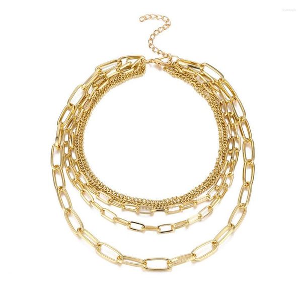 Chaînes multicouche chandail chaîne collier pour femmes déclaration de mode lien hiver accessoires bijoux en gros