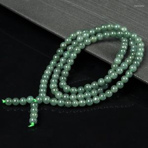Ketens Meerlagige Emerald 108 Green Jade Bead 6-7mm Bracelet ketting Tibetaanse boeddhistische Mala Boeddha Charm Rosary Yoga Sieraden Aangepast