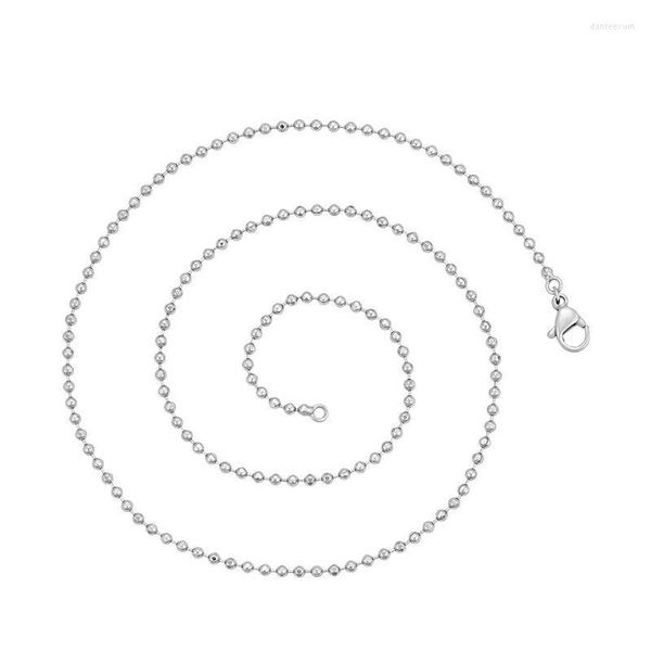 Chaînes MxGxFam (50 Cm X 2 Mm) Petites Perles Blanches Chaîne Colliers Pour Femmes Hommes Mode Bijoux Or Couleur Sans Plomb Et Sans Nickel