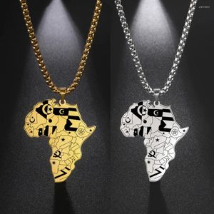 Chaînes My Shape Afrique Carte Pendentifs Colliers Pays Drapeaux Collier Boîte Chaîne Pour Hommes En Acier Inoxydable Mâle Bijoux Femmes Cadeau