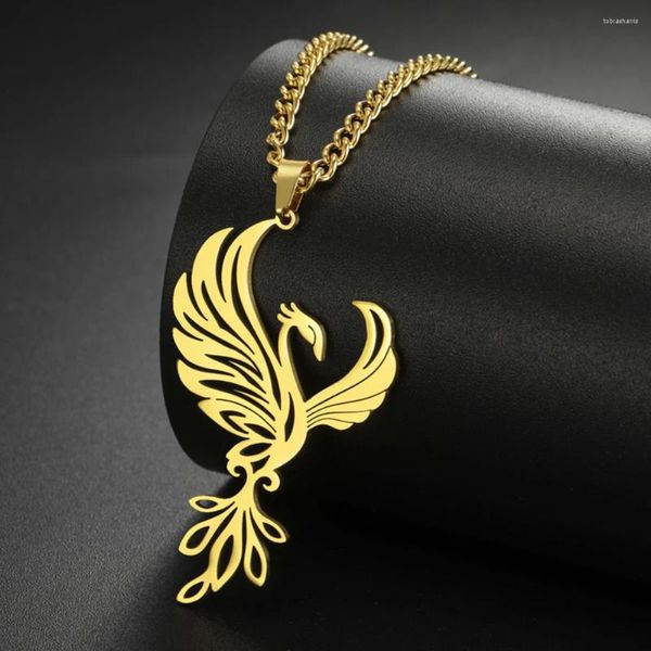 Chaînes My Shape Phoenix Collier pendent pour les femmes hommes en acier inoxydable Fire d'oiseau charmes