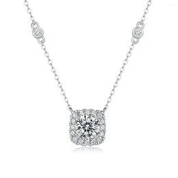 Cadenas NA 2024 Dainty 925 Collar de plata esterlina Certificado GRA VVS MOISSANITE Diamante Chokers de lujo Joya de boda