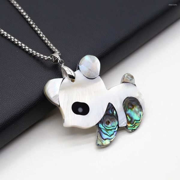 Chaînes Coquilles D'ormeaux Naturels Collier Pendentif Dessin Animé Panda Forme Charmes Exquis Pour La Fabrication De Bijoux Bricolage Accessoires De Mode Cadeaux