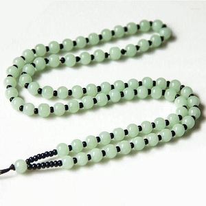 Chaînes calcédoine naturelle Jade perles sculptées à la main lanière collier Simple rétro tempérament bijoux mode pour femmes hommes chanceux