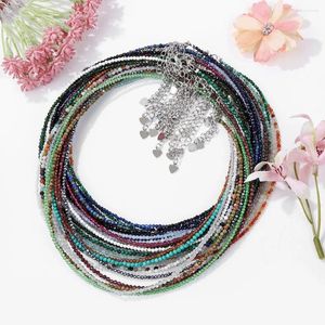 Kettingen Natuurlijke Facet Stenen Ketting 2MM Kleine Kraal Ketting Quartzs Crystal Jades Choker Healing Sieraden Geschenken Voor Vrouwen Mannen