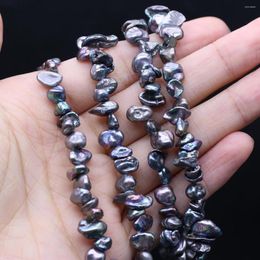 Chaînes collier de perles d'eau douce naturelle perles noires de forme irrégulière pour les femmes Gjewelry fête Banquet cadeau