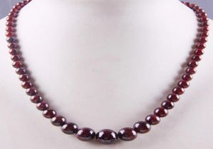 Chains Natural Garnet Graduated Round Beads Collier 17 pouces bijoux pour cadeau F1902816401