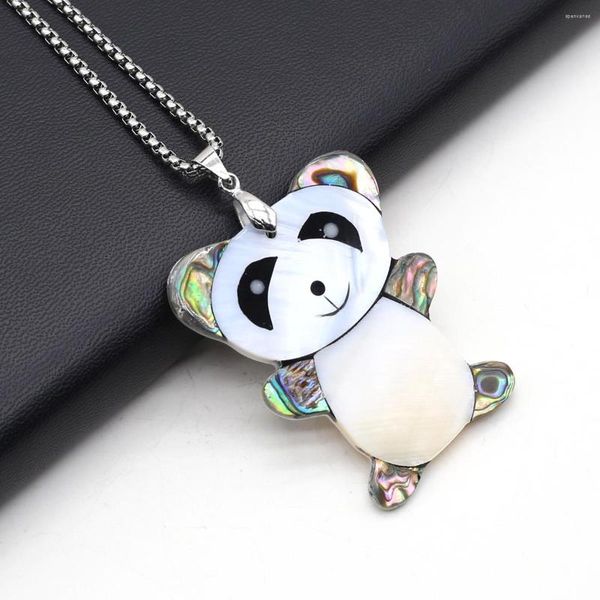 Chaînes Naturel Nacre Shell Pendentif Collier Mignon Panda Forme Pour Les Femmes À La Mode Parti Bijoux Cadeaux