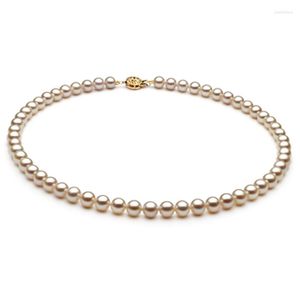 Cadenas Collar de perlas naturales Joyas de alta calidad Lujo Clásico Perlas originales Gargantilla Real Vintage Kid Bead para fiesta Boda Mujer