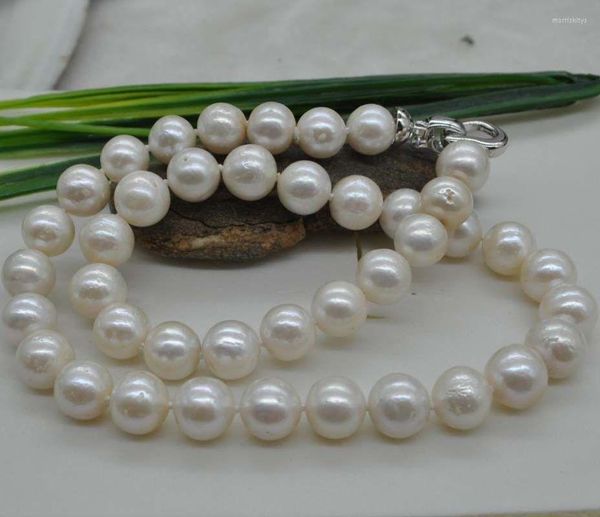 Chaînes Naturel Rare Blanc 10-11mm Rond Kasumi Collier de Perles 18