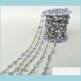 Ketens natuursteen kristal chips sieraden vinden ketting kettingen goud kleur diy bangle maken lz23 druppel levering 2022 bevindingen comp dhbpq