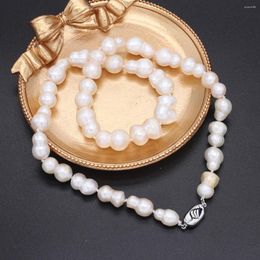 Cadenas collar de perlas blancas naturales de agua dulce 8 en forma de pequeñas cuentas de calabaza cadena de suéter para mujeres encanto joyería fiesta de boda