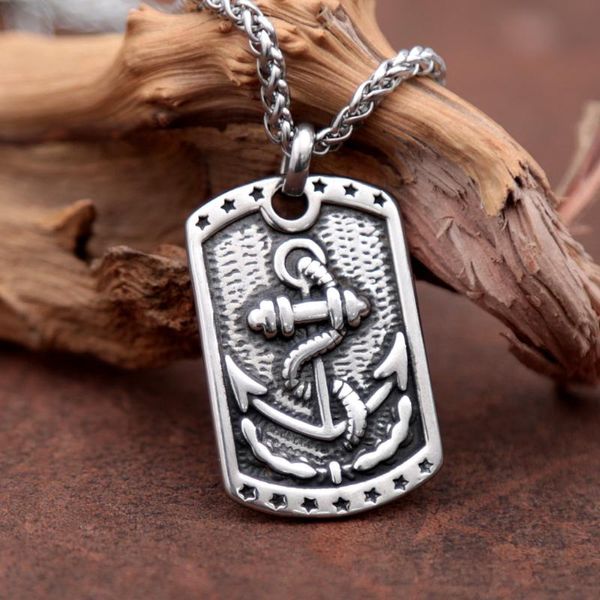 Chaînes Marine Anchor Médailles Colliers Pendentifs Hommes En Acier Inoxydable Longue Chaîne Collier Punk Pour Petit Ami Mâle Mode Bijoux GiftChains