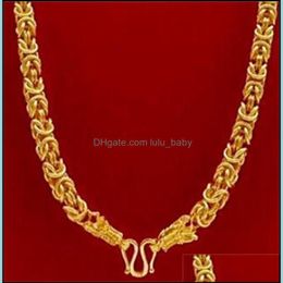 Ketens ketting jongens heren ketting 18k geel goud gevulde hiphop zware dikke gedraaide dikke choker mode sieraden 24 inch 2 lulubaby dh5x7