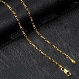 Kettingen Ketting Choker Voor Mannen Vrouwen 2mm Goud Kleur Link Chain Figaro Mode-sieraden Accessoires Groothandel Geschenken DGN493
