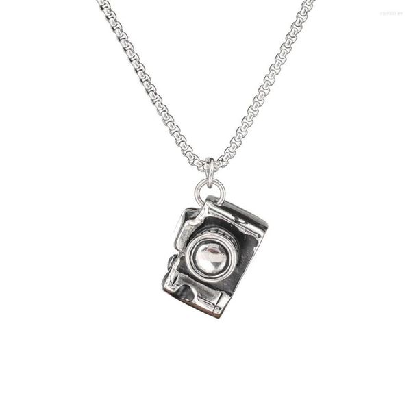 Chaînes collier pour hommes pendentifs hommes caméra pendentif chaîne pographe Po cadeau oxydé