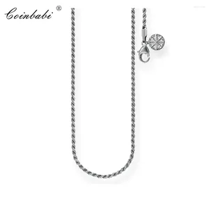 Chaînes Collier Fil-Câble Chaîne Karma Roue 925 Sterling Argent Fermoir À Homard Cadeau Pour Les Femmes Europe Style Fit DIY