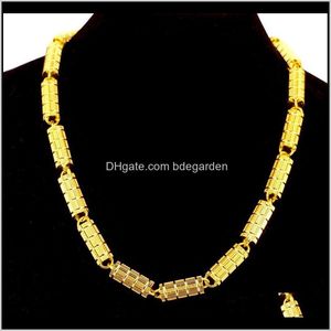 Chaînes Colliers Pendentifs Collier Colonne Ronde Lourde 191G 18Ct Véritable Or Jaune Rempli Mens Chaîne Épaissir 8Mm Cool Homme / Garçons Bijoux Cadeau