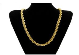 Chaînes Colliers Pendants Bijoux 10 mm d'épaisseur 76 cm de corde de long Chaîne Ed 24k Collier lourd Hip Hop Gold Hip Hop pour hommes Del3619388