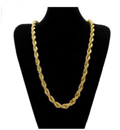 Chaînes Colliers Pendants Bijoux 10 mm d'épaisseur 76 cm de corde de long Chaîne Ed 24k Collier lourd Hip Hop Gold Hip Hop pour hommes Del4345978