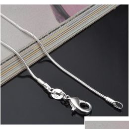 Kettingen Kettingen Hangers Sieraden 1Mm 2Mm 925 Sterling Sier Snake Choker In Bk Optionele maat 16 18 20 22 24 26 28 30 Inch Drop Deli Dhpm2