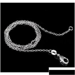 Ketens kettingen hangers sieraden 925 sterling sier vergulde link rolo ketting ketting met kreeft elkaar klimt 16 18 20 22 24inch vrouwen o d otu07