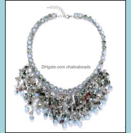 Ketens kettingen hangers sieraden handwerk gehaakt kristal vallende lijnen ketting modieuze vrouw cadeau drop deli dhqvo4624240