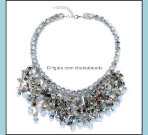 Cadenas Collares Colgantes Joyería Artesanía Ganchillo Cristal Caída Líneas Collar Moda Mujer Regalo Gota Deli Dhqvo8983455