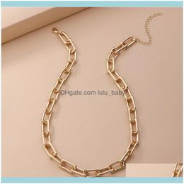 Ketens kettingen hangers juweliers mode sieraden trendy gouden kleur gewaagde metalen links dikke statement ketting voor vrouwen drop delive