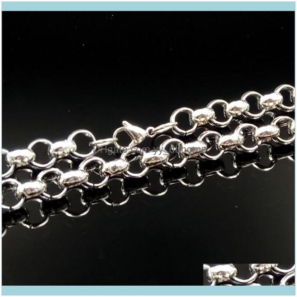 Cha￮nes Colliers Pendants JewelryChains Gnayy Jewelry 8 mm / 10 mm en acier inoxydable grand Rolo Link Chain Collier Bracelet 8 pouces-40