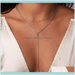 Ketens kettingen hangers sieradenkains lange kristal hanger ketting mode sieraden minimalistische strassige strass tassel gold sier kleur kraag