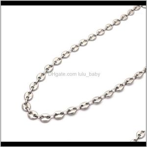 Chaînes colliers pendentifs bijouxmujer et Hombre collier en acier inoxydable entier couleur argent grain de café bijoux de mode N042220C