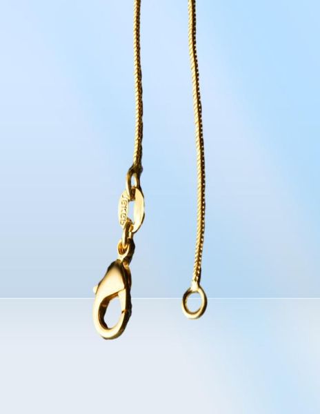 Chaînes Colliers Smooth Designs 1 mm 18k Gold plaqué HOMMES FEMMES MODE BIELLIE DIY ACCESSOIRES DES JIANIRES DU LOBSTER 16-30 POUCHES8251616