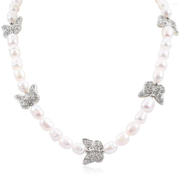 Chaînes NEKOL papillon collier à breloques pour femmes bijoux de luxe accessoires cadeaux dames mode perles colliers bijoux en gros