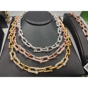 Kettingen Nieuwe 925 Sier 18K Vergulde Hanger Armband Ketting Geleidelijke Verandering Ring Mode Sieraden Ontwerper Vrouwen Mannen Paar Cubaanse Chai Otqyu