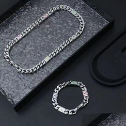 Chaînes Nouveau design français luxe titane acier sier collier cubain mode rue hip hop bracelet accessoires drop livraison bijoux n otr95