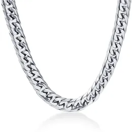 Chaînes NIBA 8mm de large collier pour hommes 24 pouces en acier inoxydable plaqué argent chaîne pour hommes bijoux de mode