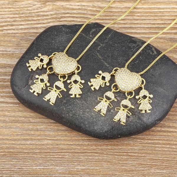 Chaines Nidin Fashion Boys and Girls Pendants Colliers Gold Color Clavicule Chain Necl