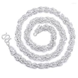 Kettingen nobele sterling zilveren ketting voor mannen vrouwen klassiek 8 mm ronde keten kraan draak 60 cm charme hoge kwaliteit fijne sieraden bruiloft