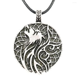 Kains nostalgie Viking Odin Raven Crow en Wolf Amulet Joodly Noorse mannen Paarhang ketting Drop