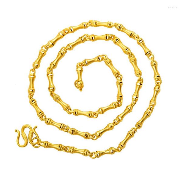 Chaînes Pas Fade 24K Or Rempli Collier Pour Hommes Femmes Fine Bijoux Hiphop Collares Naszyjnik Bijoux Chaîne Colliers Unisexe Cadeau