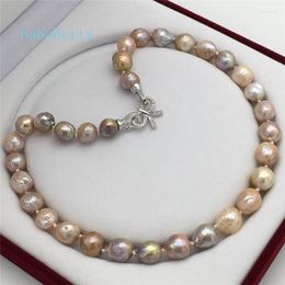 Chaînes Nucléaire Naturel Multicolore Forme Irrégulière Perle Collier Perles Edison Beau Papillon Clacp 19 pouces