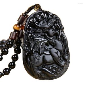 Chaînes Obsidienne Pendentif Hommes Chanceux Transport Articles Automne Tyrant Mal Mâle Kylin Jade Collier Femme