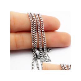 Chaînes en vente 10pcs / lot mode en acier inoxydable sier gourmette chaîne collier charme bijoux femmes 4mm de large 18-32 livraison directe n dhmuy