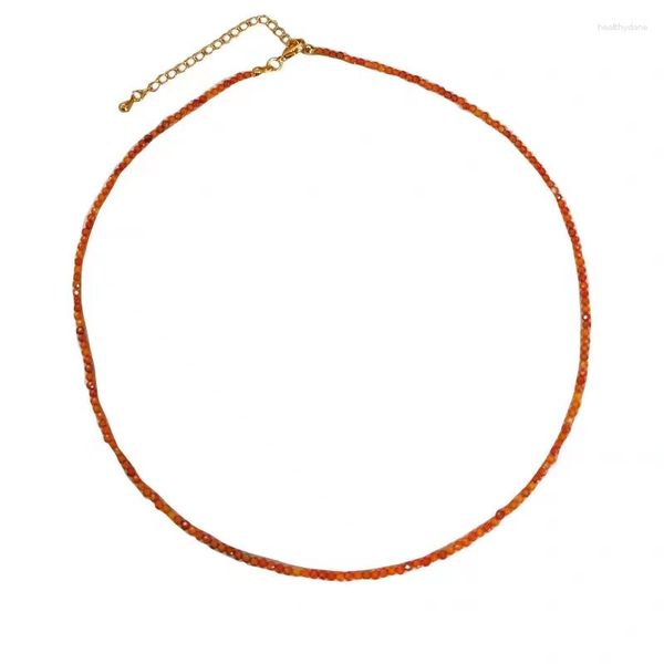 Chaînes Orange Rouge Perles De Verre Collier Femme Pour Femme