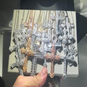 Chaînes Original 925 Argent Exquis Bible Jésus Croix Pendentif Collier Femmes Hommes De Luxe Fine Bijoux Crucifix Charme Simulé Dia189s