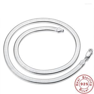 Chaînes originales en argent Sterling 925 4MM 18/20/22/24 pouces chaîne à lame latérale collier pour femmes hommes mode Hip Hop cadeau bijoux